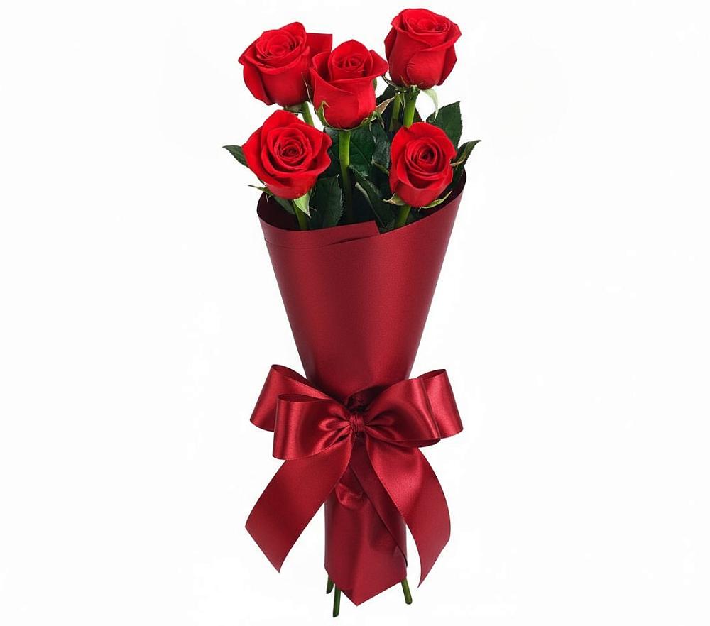 Букет 5 Красных роз Эдлесс Лав в Бограде