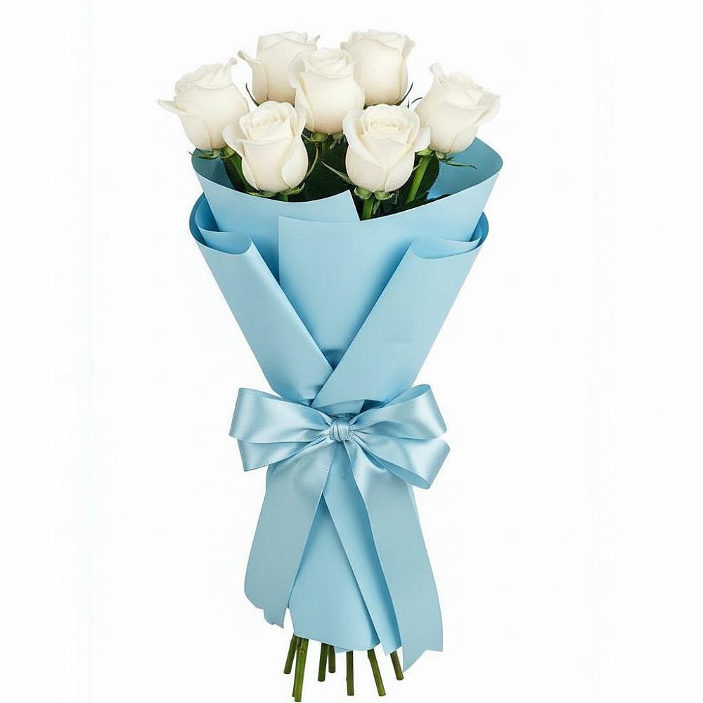 Букет 7 белых роз Проуд в Бограде