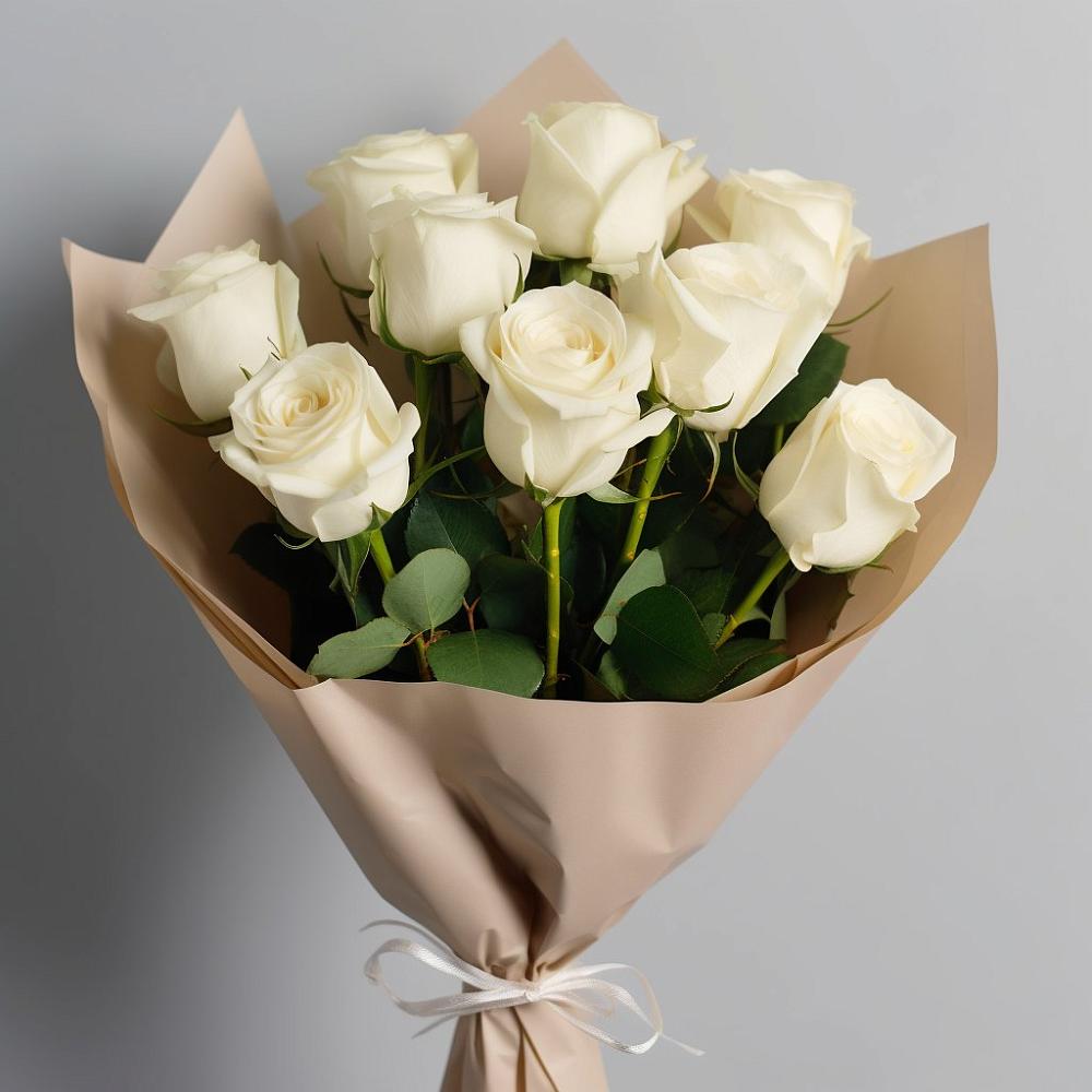 Букет 9 Белых роз Эдлесс Лав в Бограде