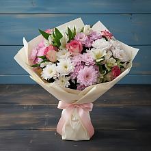 Букет цветов из:  Хризантемы, Альстромерии и Розы в Бограде