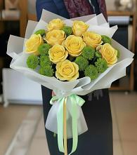 Букет цветов из:  Хризантемы и Розы в Бограде