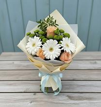 Букет цветов из:  Герберы, Розы и Хризантемы в Бограде