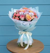 Букет цветов из:  Хризантемы и Розы в Бограде